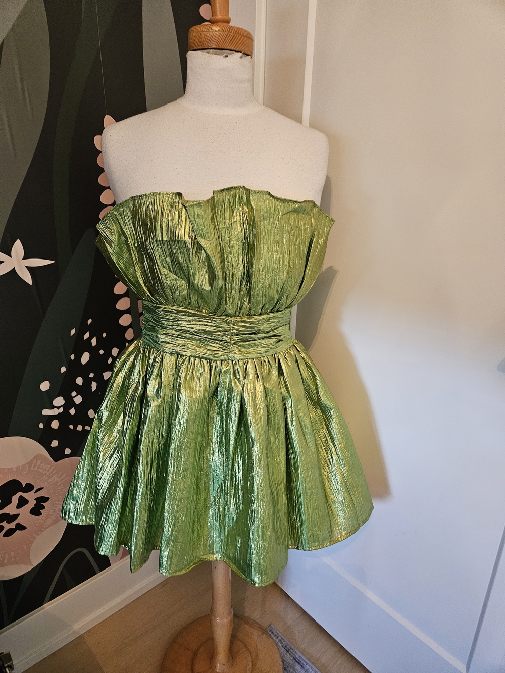 Strapless Shimmer Green Party Dress